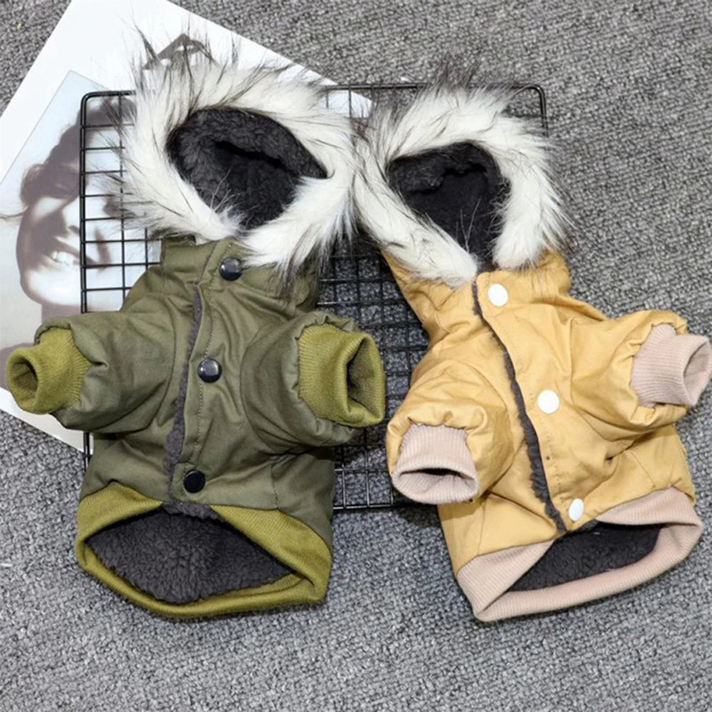Winter Puppy Pet Dog Coat for Small Medium Dogs Thicken Warm Chihuahua Yorkies Hoodie Pets Jacket Clothing
