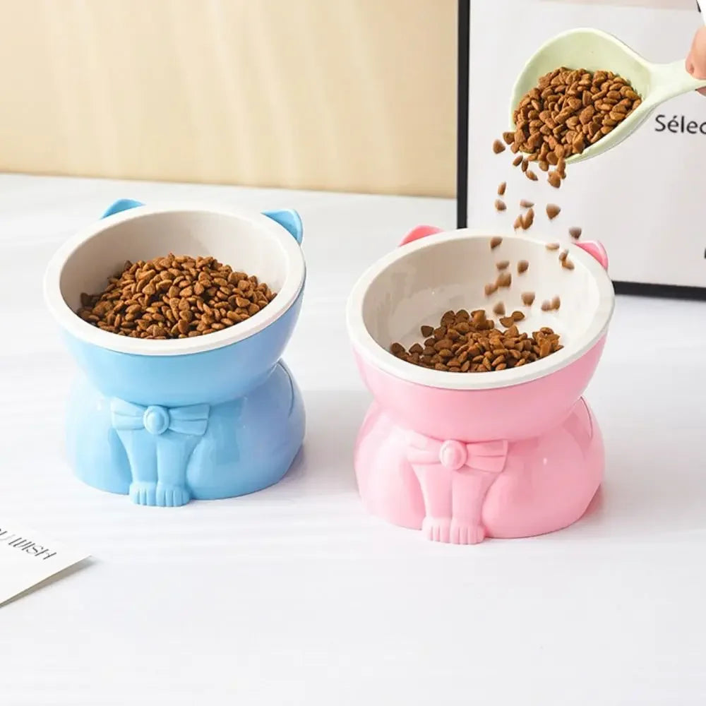 Pet Supplies Ceramic Cat Bowl Creative Slanted Mouth Dog Food Feeding Basin Non-slip Cute Pet Drinking Feeder Water Container