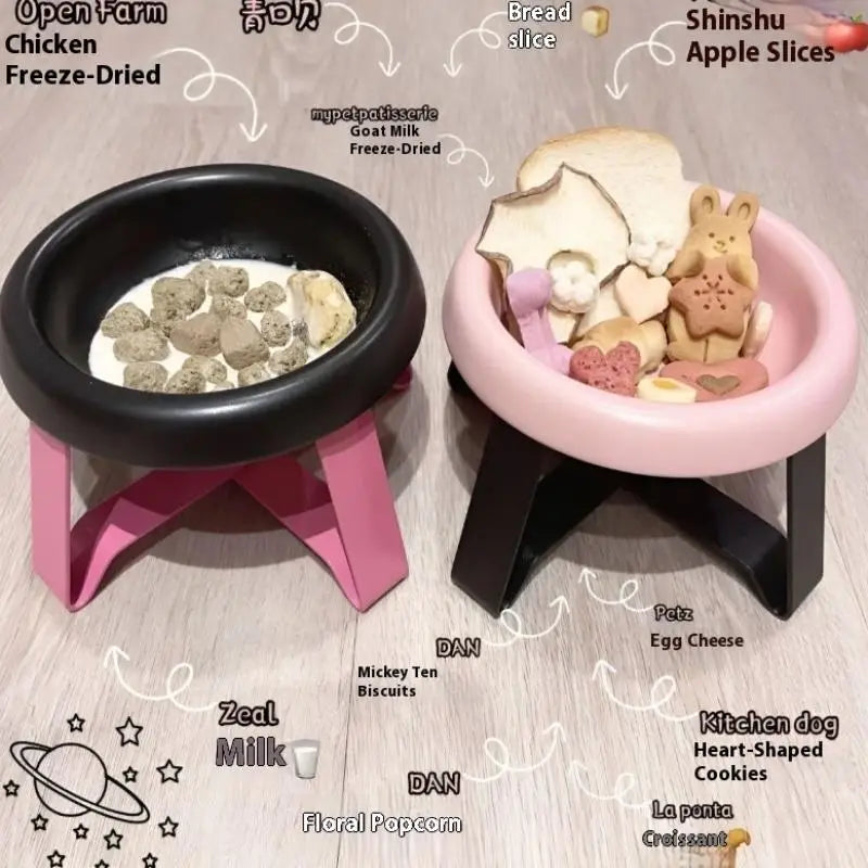 1Pc New Spine Protection Pet Bowl High Feet Neck Protection Cat Bowl With Stand Pet Food Bowl Pet Supplies‘