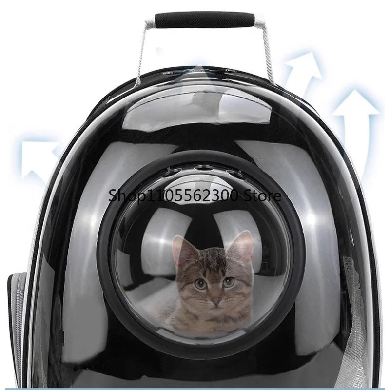Cat Backpack Carrier with 360° Transparent Bubble and Breathable Design – Spacious Lightweight Travel Bag for Outdoor Adventures