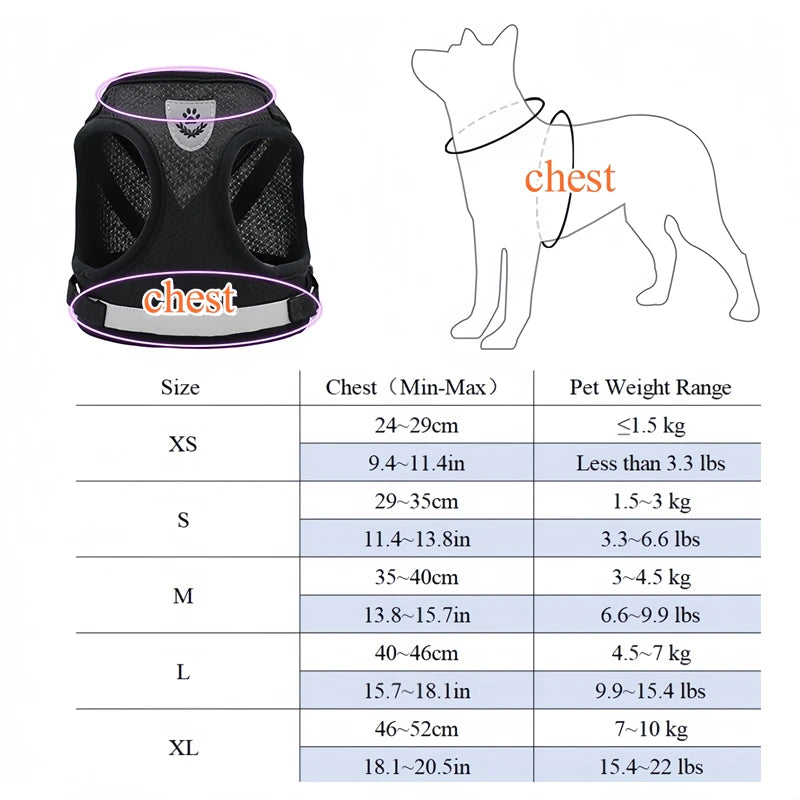 Adjustable Pet Dog Cat Harness and Leash Set Harness for Dogs Cats Vest Harness Puppy Dog Kitten Lead Cat Collar Pet Accessories